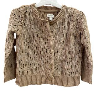 Gymboree Tan and Silver cardigan sz 3.